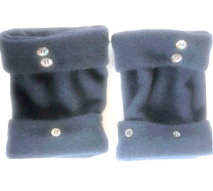 FINGERLESS GLOVES BLUE NAVY 100% MERINO WOOL MEDIUM M MITTENS ARM WARMERS CUFFS