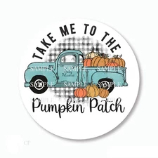 30 Country Pumpkin Truck Scrapbook Stickers 1.5" Round Envelope Seals Labels