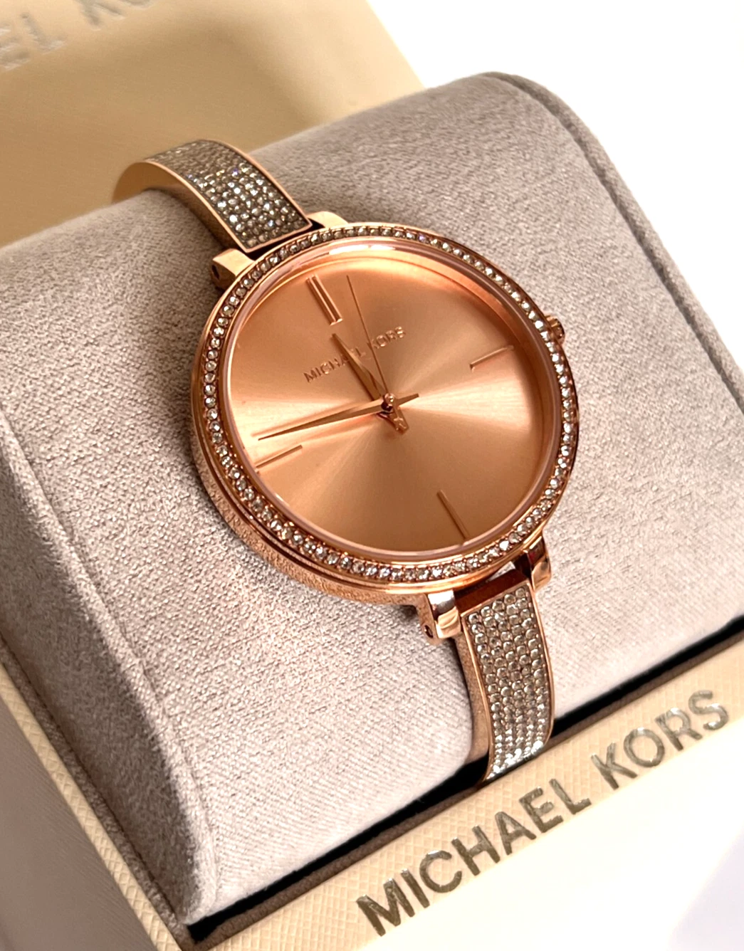 Orologio donna MICHAEL KORS MK3785 Jaryn tono oro rosa nuovo con etichette confezione regalo $250