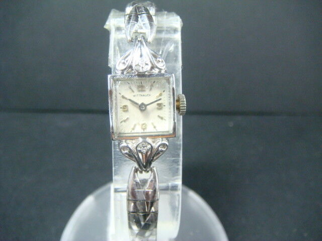 14K white gold Vintage Wittnauer women's watch with 2 14K white gold Vintage Wittnauer women's watch with 2