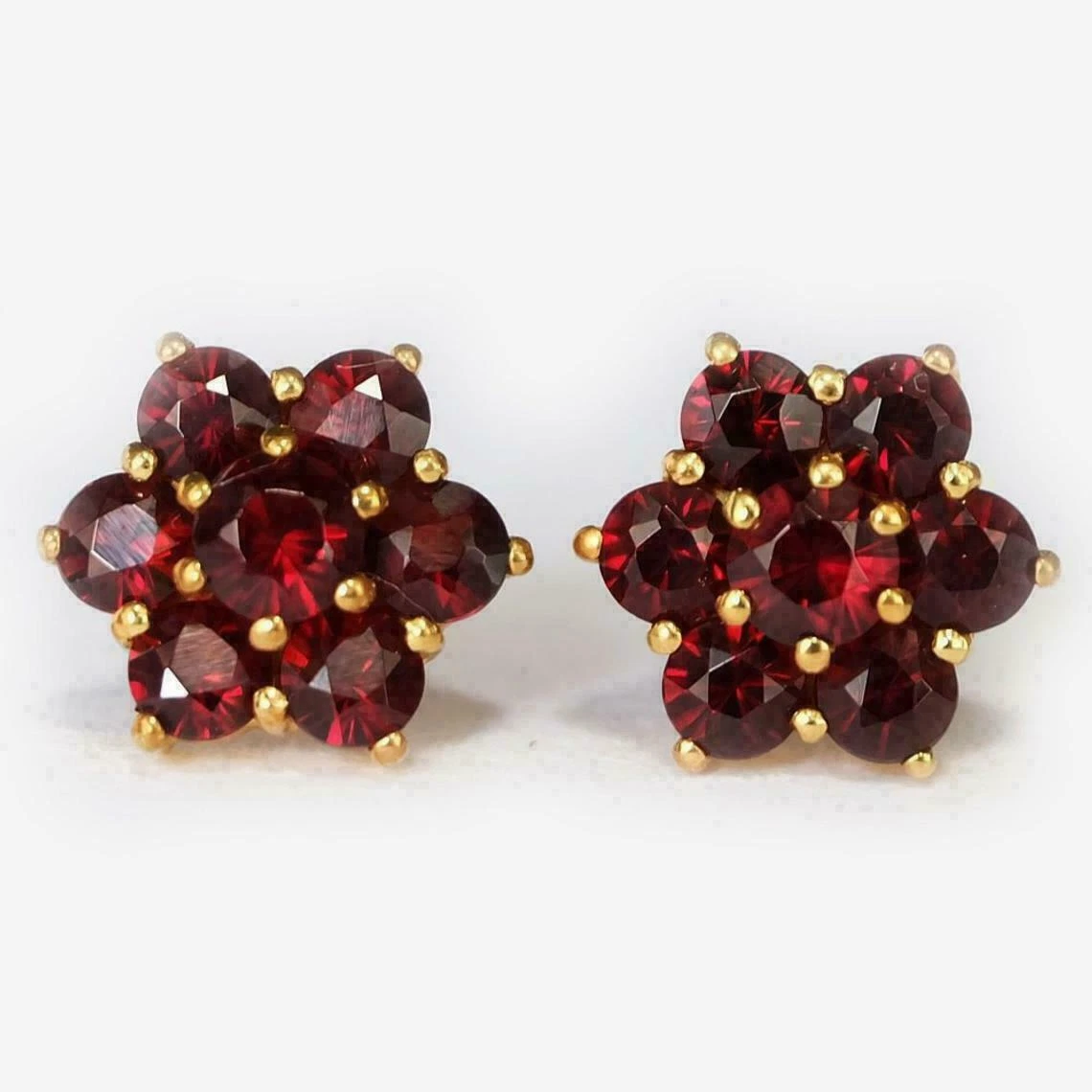 Garnet cluster earrings clearance