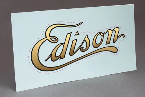 PRE CUT WATER SLIDE DECAL EDISON LOGO FOR CYLINDER PHONOGRAPH CABINETS