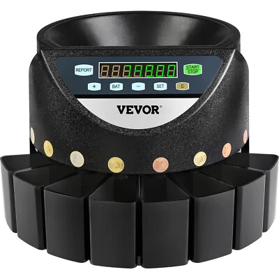VEVOR Compteuse de Pièces en Euro à LED avec Fonction de Tri 8 Boîtes Collecte - Imagen 1 de 4