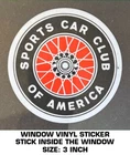 CROSSOVER CULTURE SCCA SPORTS CAR CLUB OF AMERICA   WINDOW VINYL DECAL STICKER   VINTAGE RACING