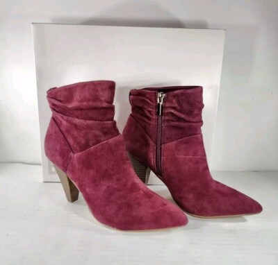 Womens Bootie Size 6.5 Rainer Heel Burgundy Bleecker & Bond Glamcore