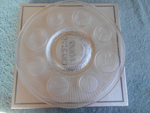 Imperial Glass Corporation Handcrafted Crystal Coins 1964 Series 9" Plate + Box. - Picture 12 of 15