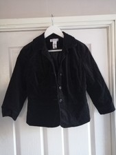 Isaac Mizrahi For Target Black Velvet Jacket Size Small 3/4 Sleeves Fully Lined