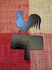 WALL HOOK Farmhouse Rooster Design Hanger Key Towel Coat Hanger Shiny Black
