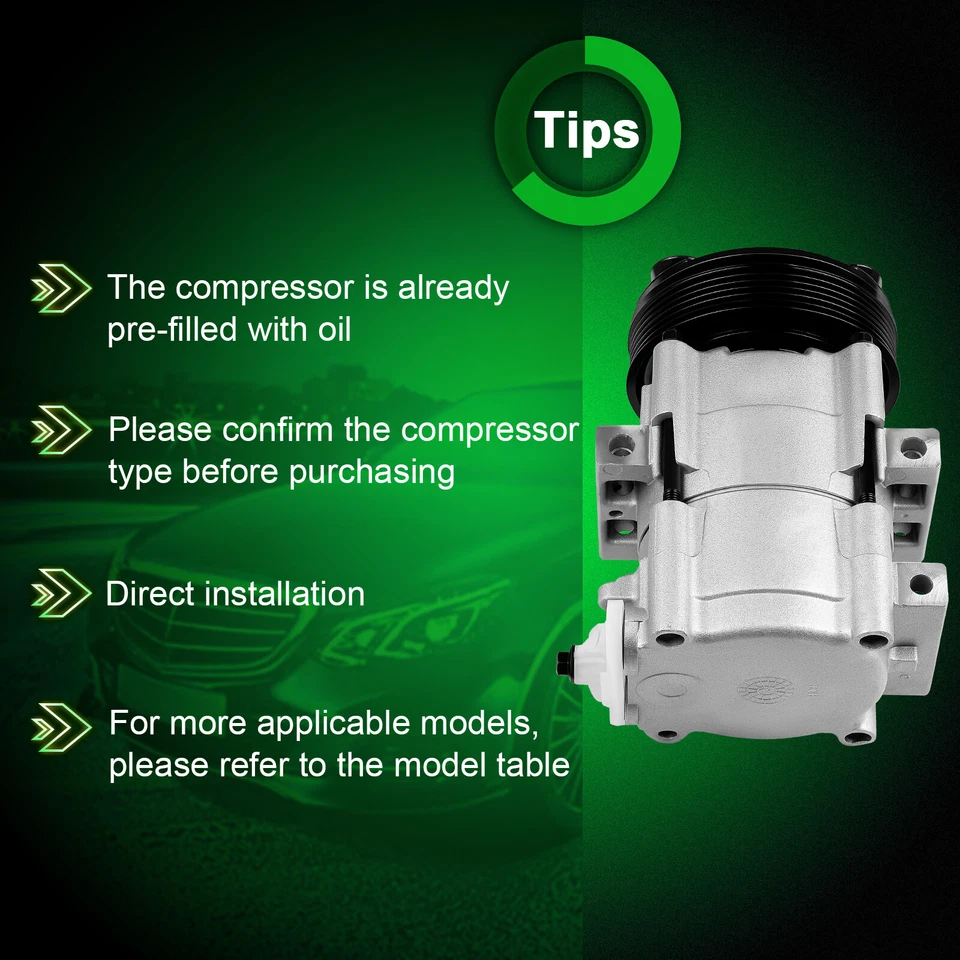 A/C AC Compressor For 1992-2001 2002 Ford Escort Mercury Tracer 1.9L 2.0L 58130 - Image 4 of 4