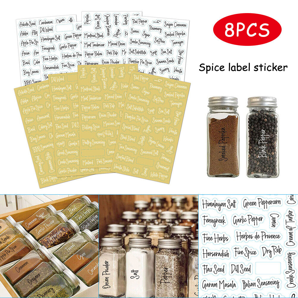8 Sheets 274 pc Spice Herb Stickers Jar Pantry 5 ☆ popular Super beauty product restock quality top Storage St Labels