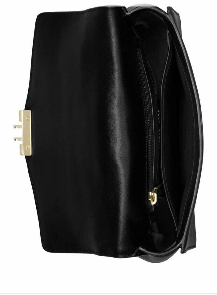 Nuevo en Paquete Cartera Michael Kors Sloan Volantes Asa Superior Mediana Negra/Dorada Foto 3 de 4