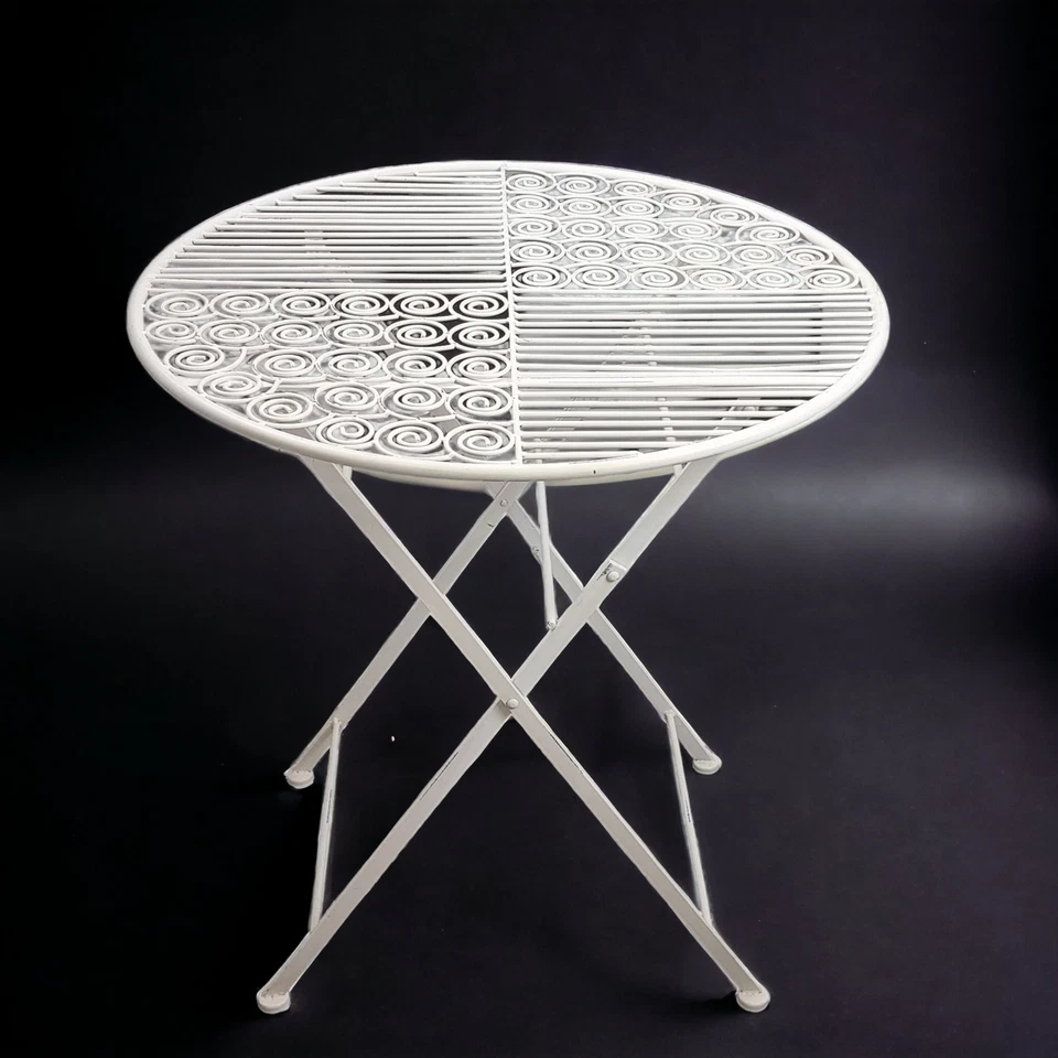 Balkontisch XXL Gartentisch Esstisch Metall Tisch Shabby Chic Landhaus Stil rund - Bild 4 von 4