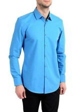 Hugo Boss "C-Jenno" Men's Blue Slim Long Sleeve Dress Shirt US 15.75 IT 40