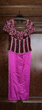 VINTAGE - UNBRANDED Hot Pink Fuchsia Long Dress Evening Gown Size 0-2