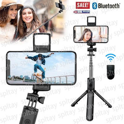Smartphone Selfie Stick Bluetooth Stativ Teleskop Stange Fernbedienung Handy DHL