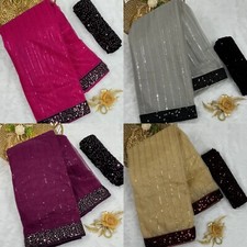 Women Heavy Pure butter fly net saree with Separate blouse Piece