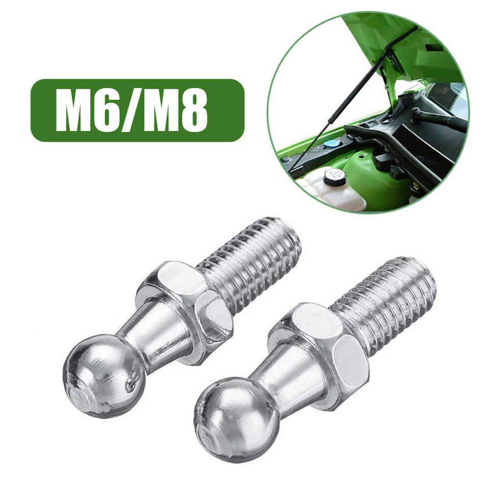 2x 10mm M6 M8 Universal Metal Boot Bonnet Gas Strut End Fitting Ball Pin Joint - Image 3 of 4