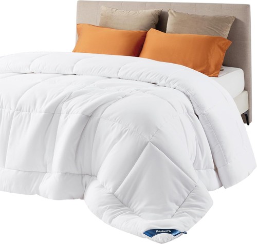 New-Comforter Duvet Insert - Quilted Comforters Queen Size, All Season D