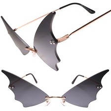 Butterfly Wings Unique Funky Party Rave Festival Costume Gray Lens Sunglasses