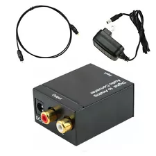 Optical Coaxial Toslink Digital to Analog Audio Converter Adapter RCA Fiber Cabl