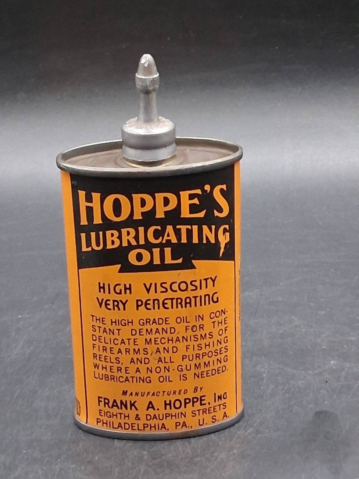 💥Vintage 1950s Hoppe's Lubricating Oil 3oz Lead Spout Unopened Can NOS 🛢