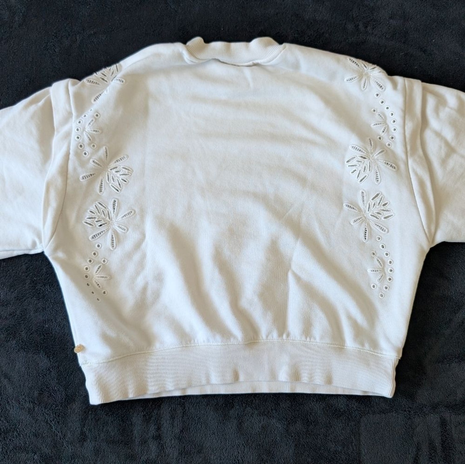 Scotch & Soda Eyelet Embroider Knit Crop Sweatshirt XS Floral Feminine Whimsy image 7