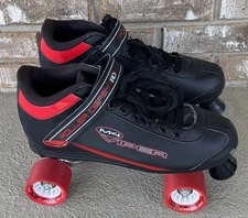M4 Viper Roller Derby Quad Skates - Black, Red Wheels Men’s Size 9
