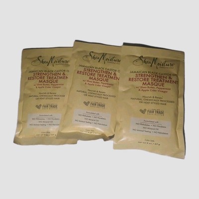 Shea Moisture Jamaican Black Castor Oil Strengthen Restore Treatment Masque 3pcs