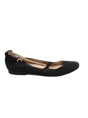 Camilla Elphick flache Damenschuhe UK 6,5 schwarz 100 % Wildleder Mary Jane