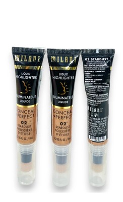 Milani Liquid Highlighter Conceal + Perfect (0.2fl/8ml) Lot Of 3, #02 STARDUST 