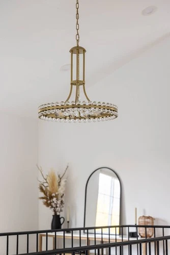 Crystorama Clover 22 1/2" Wide Aged Brass and Crystal Chandelier - Picture 3 of 7