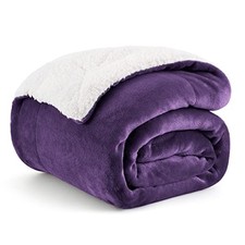 GentleSoft Sherpa Fleece Throw Blanket for Throw (50" x 60") 08 - Purple