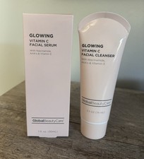 Set of 2 Global Beauty Care Vitamin C Serum Facial Cleanser Niacinamide AHA