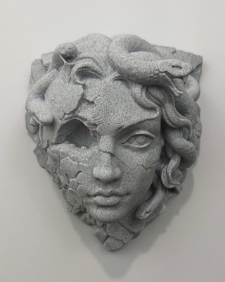 Medusa Head Wall Art Sculpture | Greek Mythology Home Decor Gorgon Wall Hanging