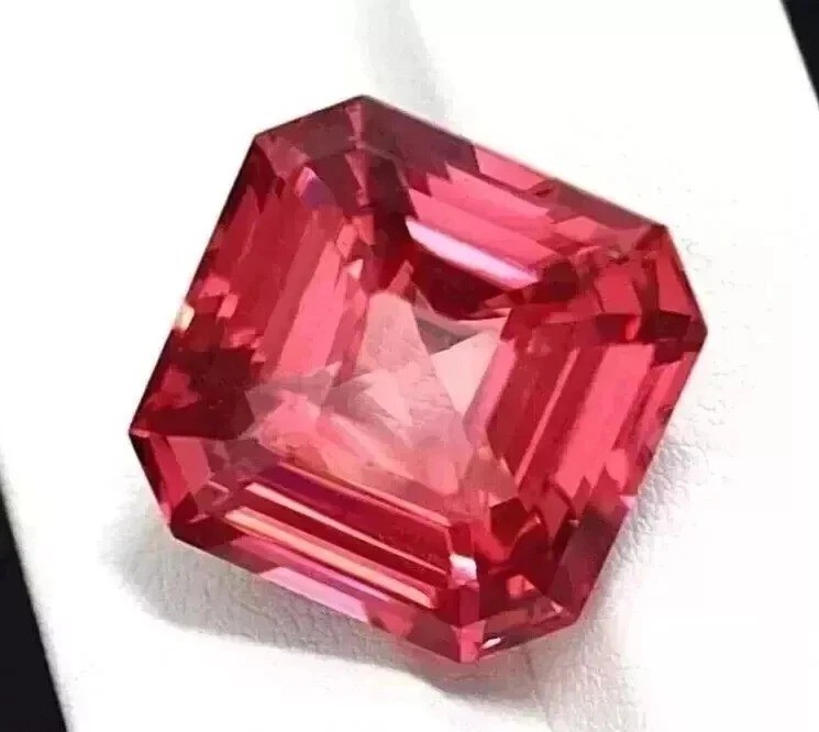 Natural 10 Ct Ceylon Padparadscha Sapphire Loose Asscher Cut Gemstone Certified