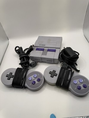 Nintendo SNES Gray with Controllers and 20 Pre Programmed Games HDMI