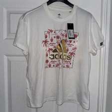 Adidas Girls Tropical Logo T-Shirt / Black / RRP £20 