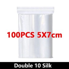 100x Small Clear Plastic Zip Lock Bags Resealable Grip Seal Pouches UK Stock