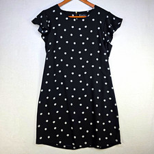 Nicole Miller New York Dress 8 Black Polka Dot Flutter Sleeve A Line Retro