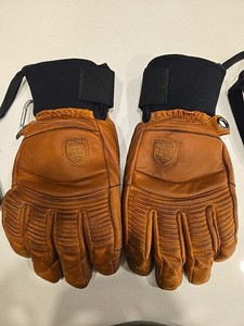 Hestra Fall Line Gloves Size 10 Skiing Snowboarding Winter Leather Cork Brown