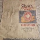 Vintage Cloth Seed Corn Sacks * CROW'S HYBRID * Illinois Farm Advertising Bags — photo 2