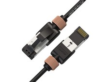 Cat7 Ethernet Cable 2 FT 10G Shielded RJ45 Network LAN 30AWG Black 1 PCS