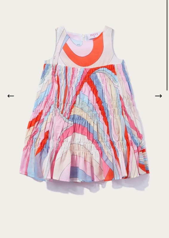 Pucci Multicolor Sleeveless Sundress Short Dress Girls Geometric Layered