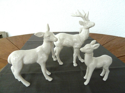 Kaheku Figur HIRSCH + REH REMUS, aus Porzellan weiß Artikel bitte auswählen