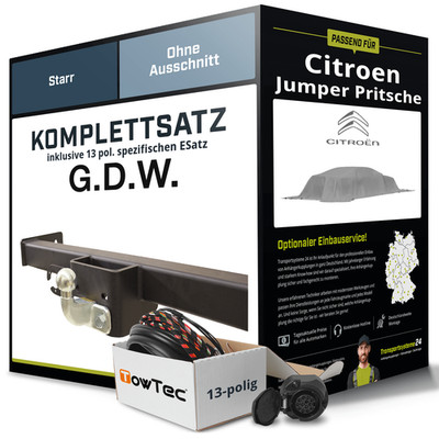 Für CITROEN Jumper Pritsche Typ 250 Anhängerkupplung starr +eSatz 13pol 11-