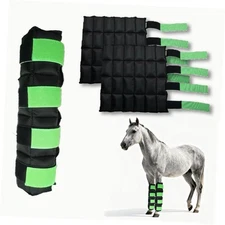 Horse Ice Boots - Reusable Gel Ice Pack for Horses | Cooling Leg Wraps Green