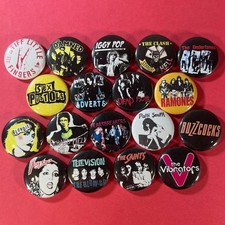 First Wave Punk Rock 1" Pinback Button Set (Includes all 18 pins) Sex Clash CBGB