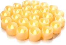 Homemory 24-Pack Flameless LED Tea Lights Candles Battery Operated, 200+Hour Fak