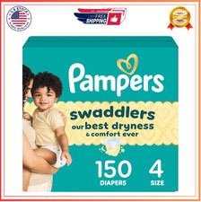 Pampers Swaddlers Diapers Size 4, 150 Count, Absorbent Skin-Safe Baby Diapers