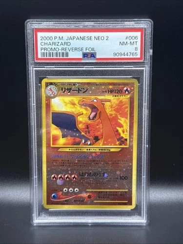 Pokemon Neo Discovery Japanese Premium File Reverse Holo Foil Charizard PSA 8